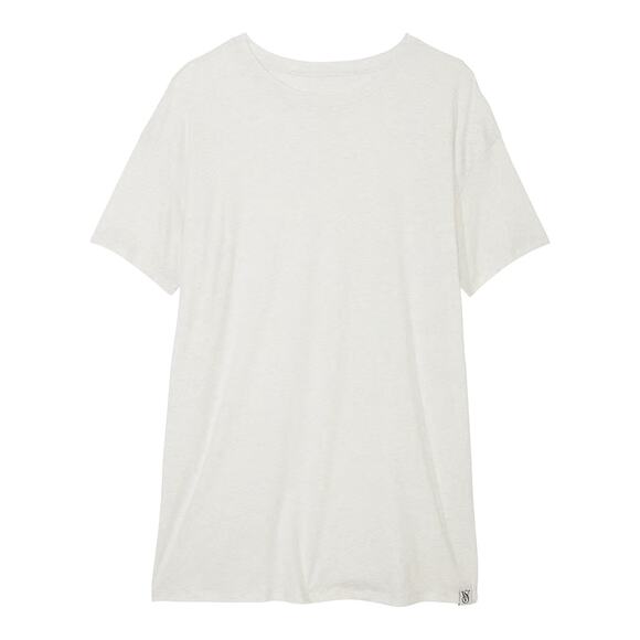 NEW Victoria's Secret SLEEP SHIRT Women's M/L 100% Cotton White Snow Heather PJS - Picture 2 of 13